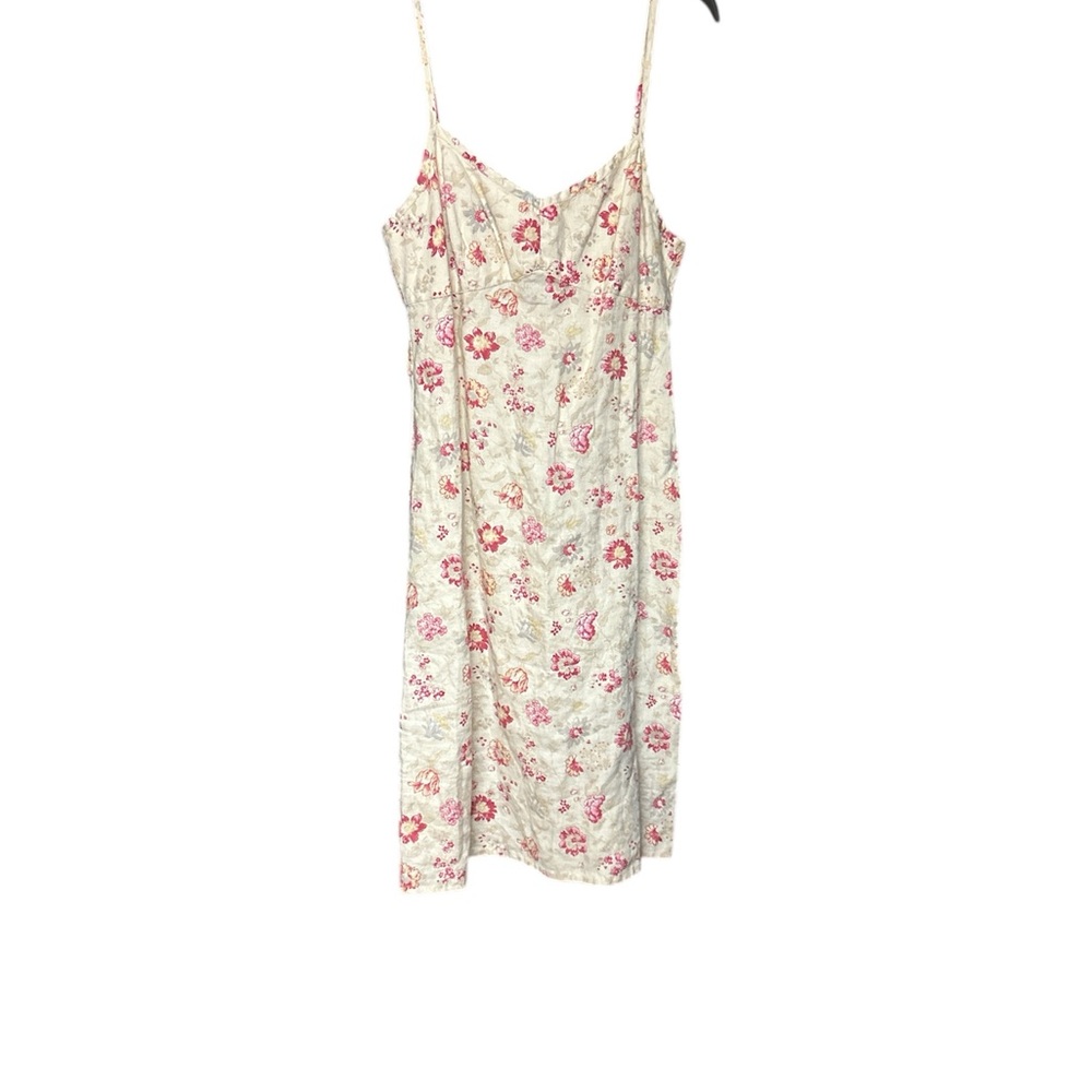 GAP Vintage Floral Print 100% Linen Women's Dress